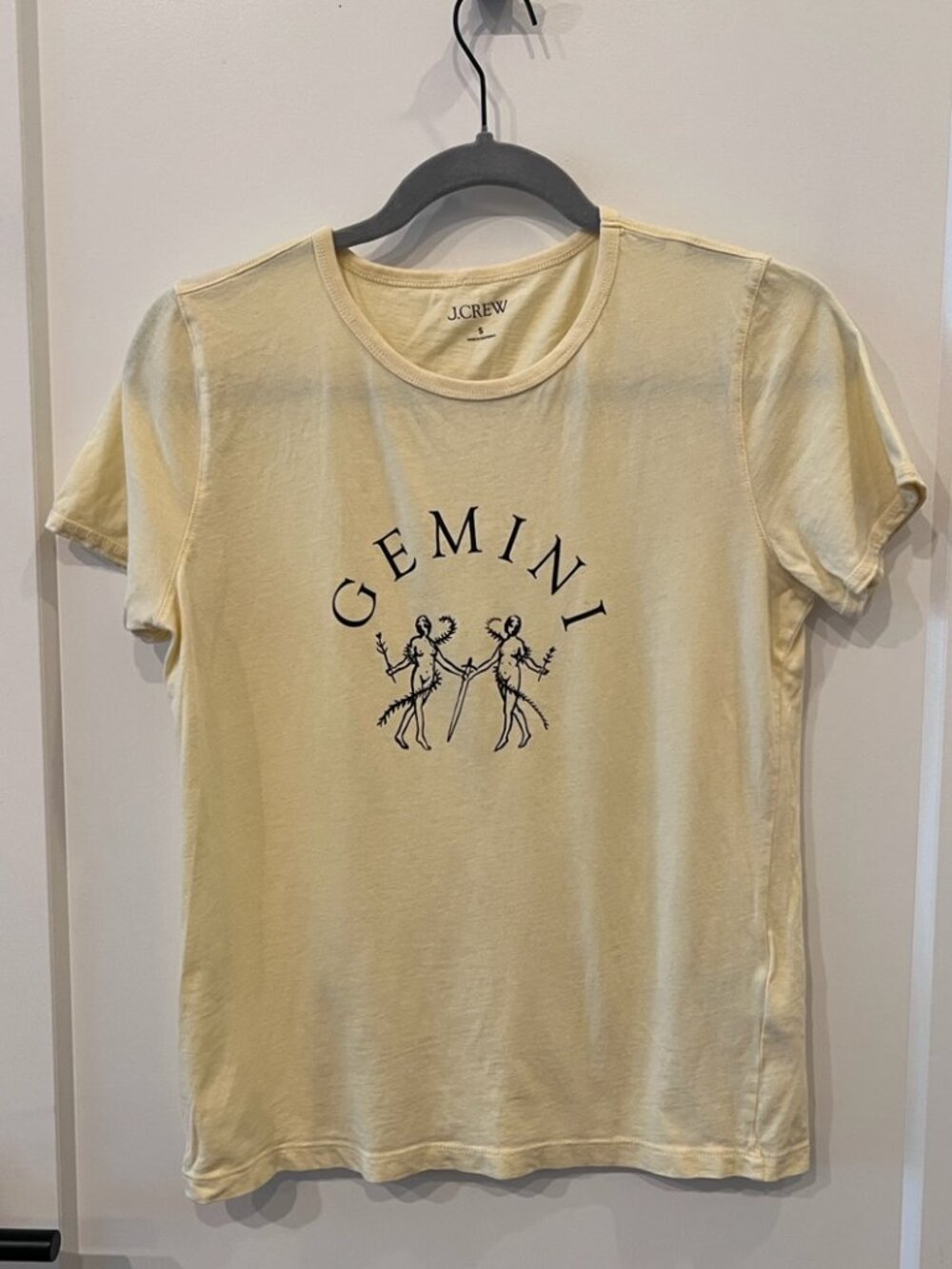 J.Crew Yellow Gemini Graphic Tee Small Short Sleeve